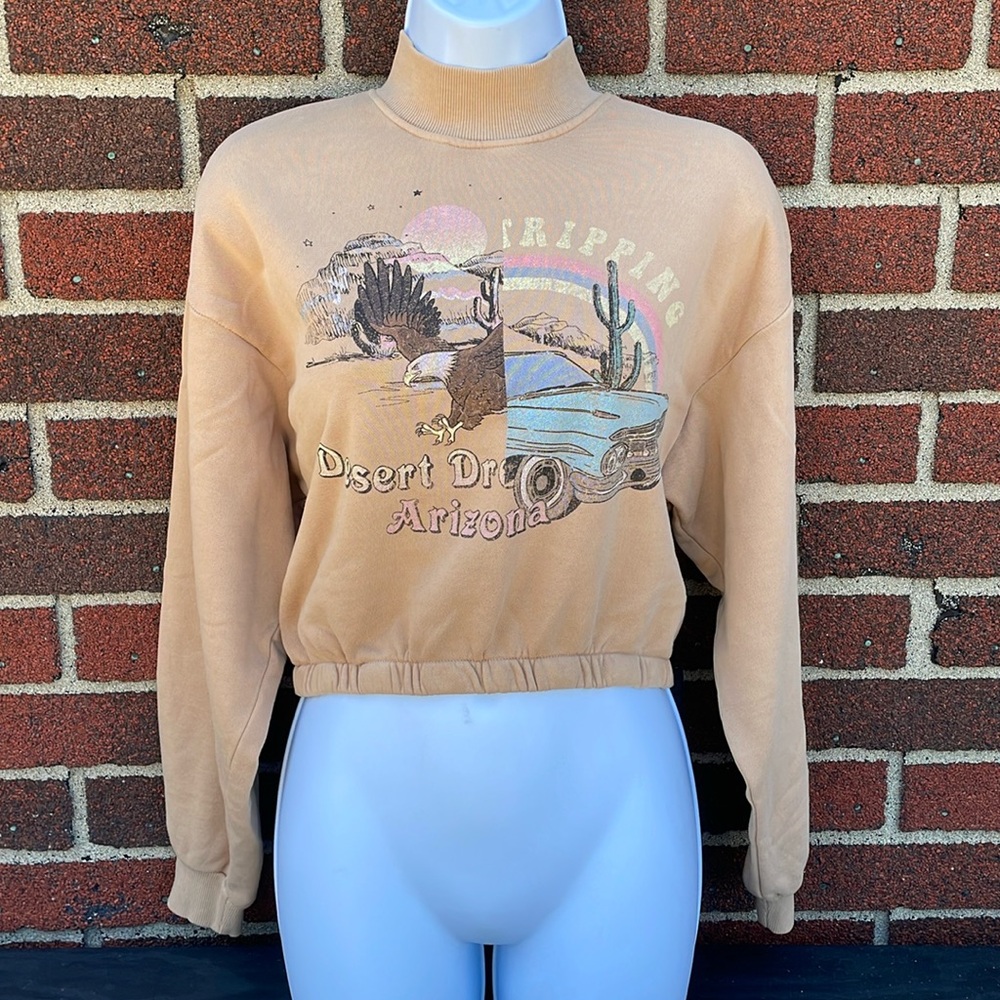 Graphic Mock Neck Top